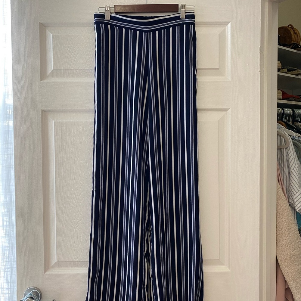 Striped wide leg pants